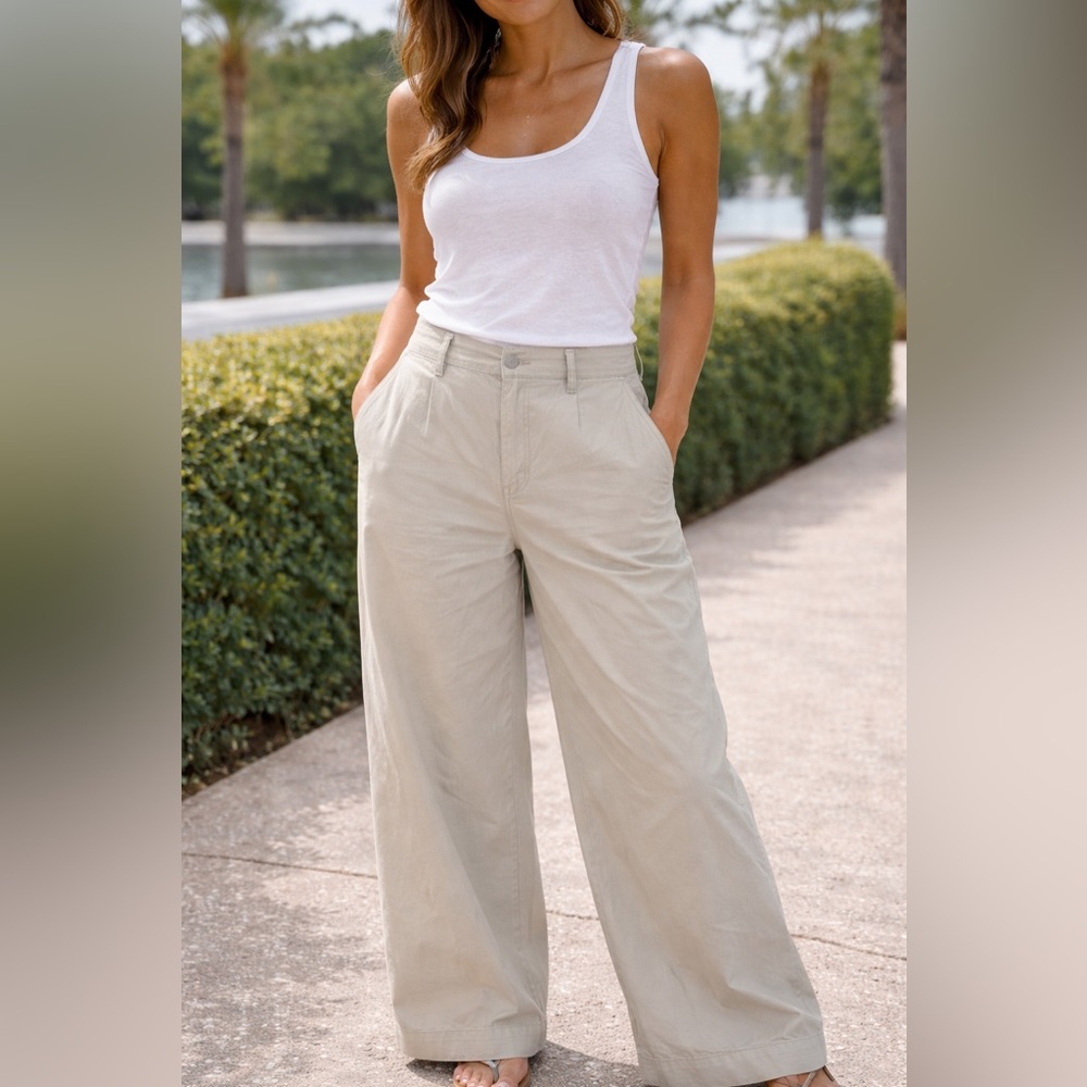 a new day Wide Leg Pants in Light Beige